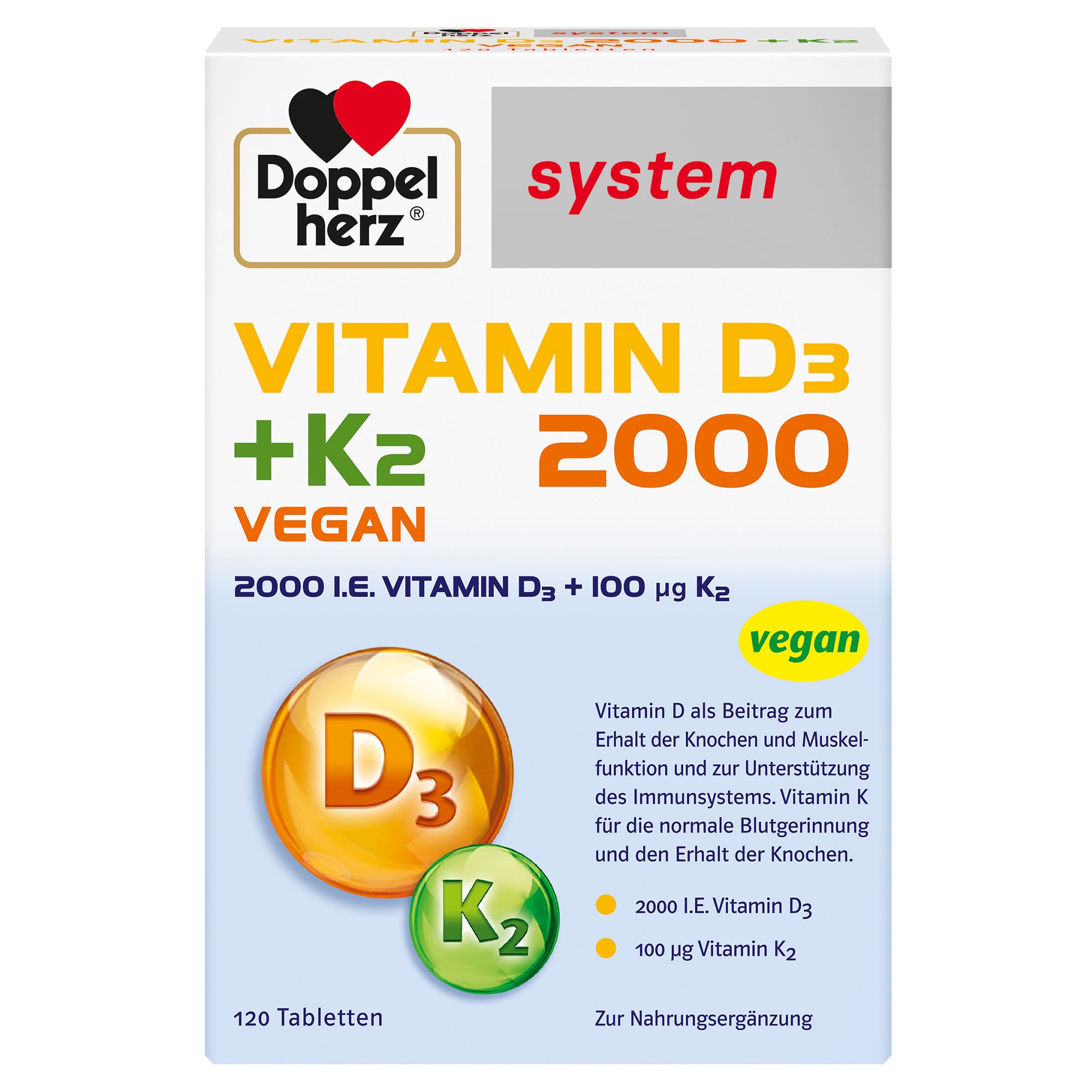Doppelherz® system Vitamin D3 + K2 2000