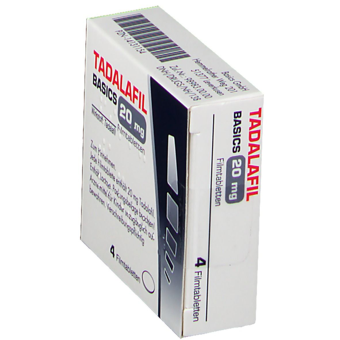 Tadalafil Basics 20 mg Filmtabletten 4 St