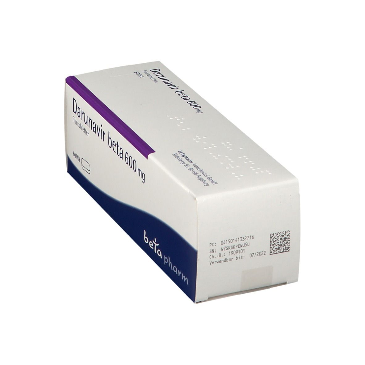 Darunavir Zentiva 600 mg Filmtabletten 60 St