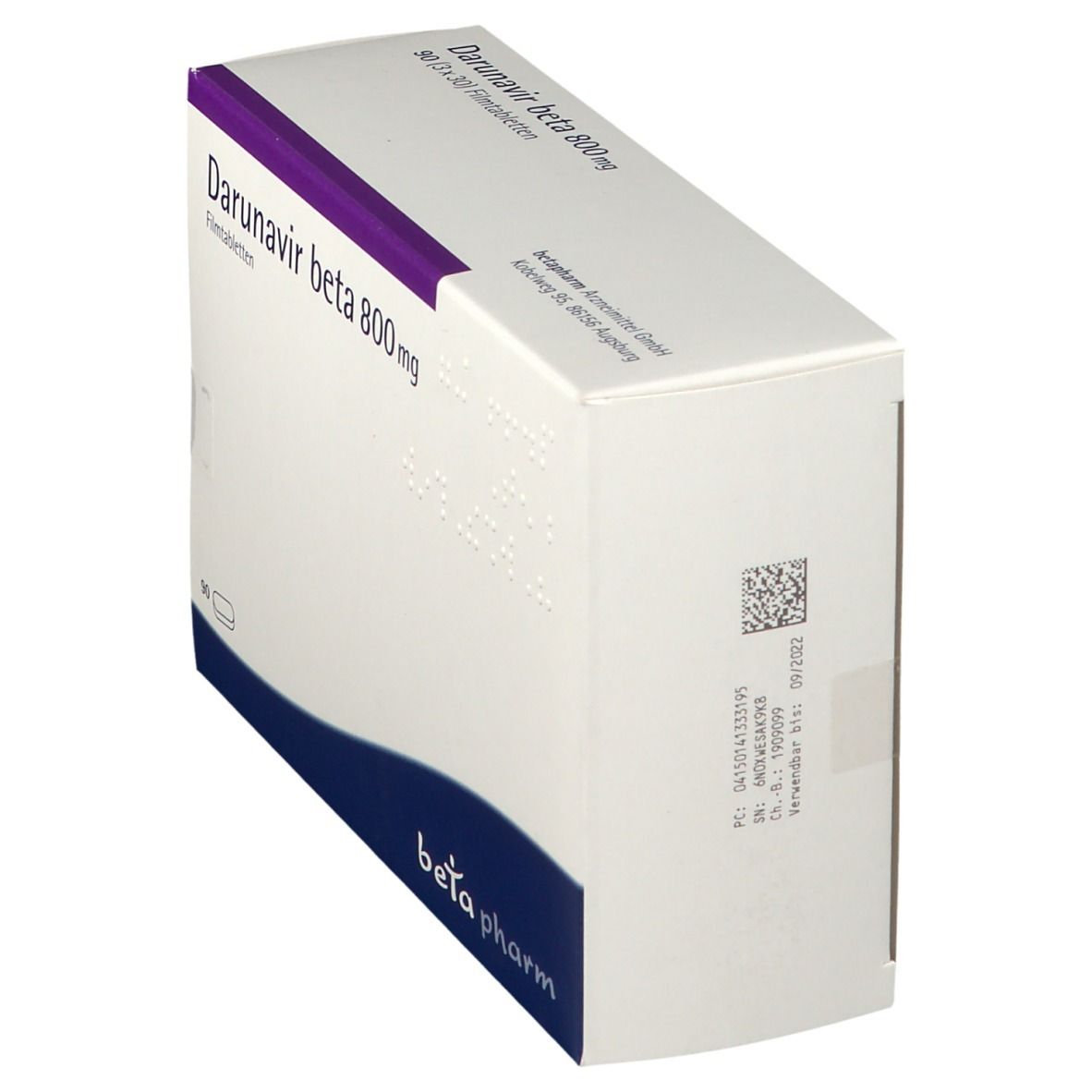 Darunavir beta 800 mg Filmtabletten 90 St