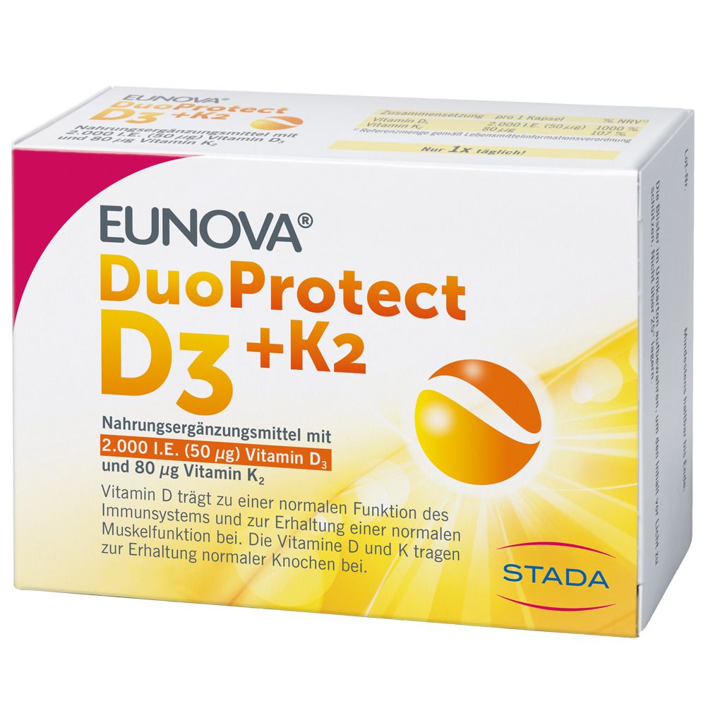 Eunova® DuoProtect D3+K2 2000 I.e./80 µg capsules