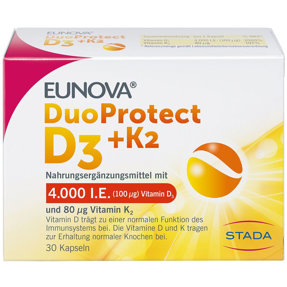 Eunova® DuoProtect Vitamin D3+K2 4000 I.e./100 µg Kapseln