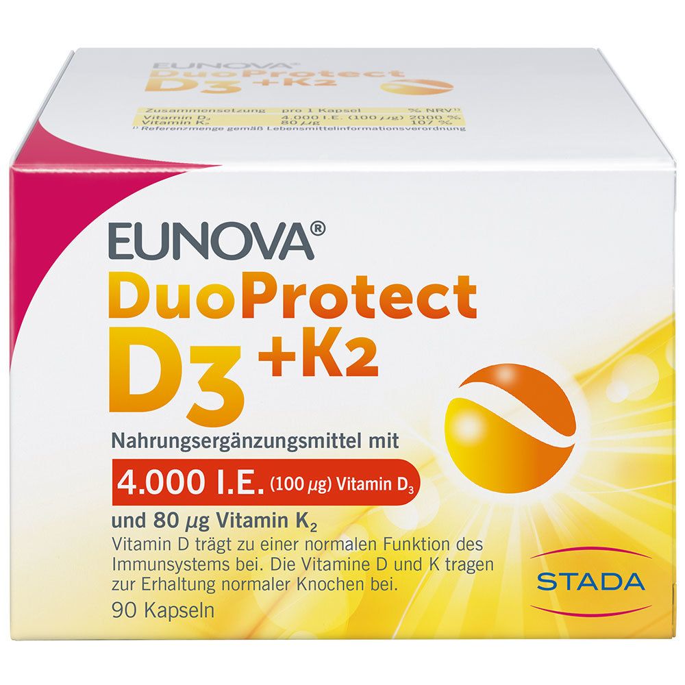 EUNOVA® DuoProtect Vitamin D3+K2 4000 I.E./100 µg Kapseln