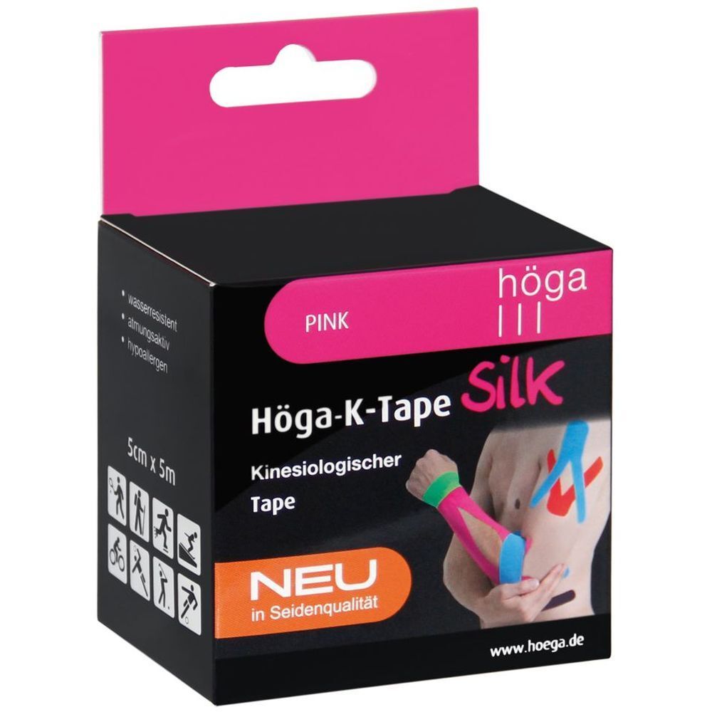 Höga-K-Tape Silk 5 cmx5 m l.fr.pink kinesiol.Tape 1 St Pflaster