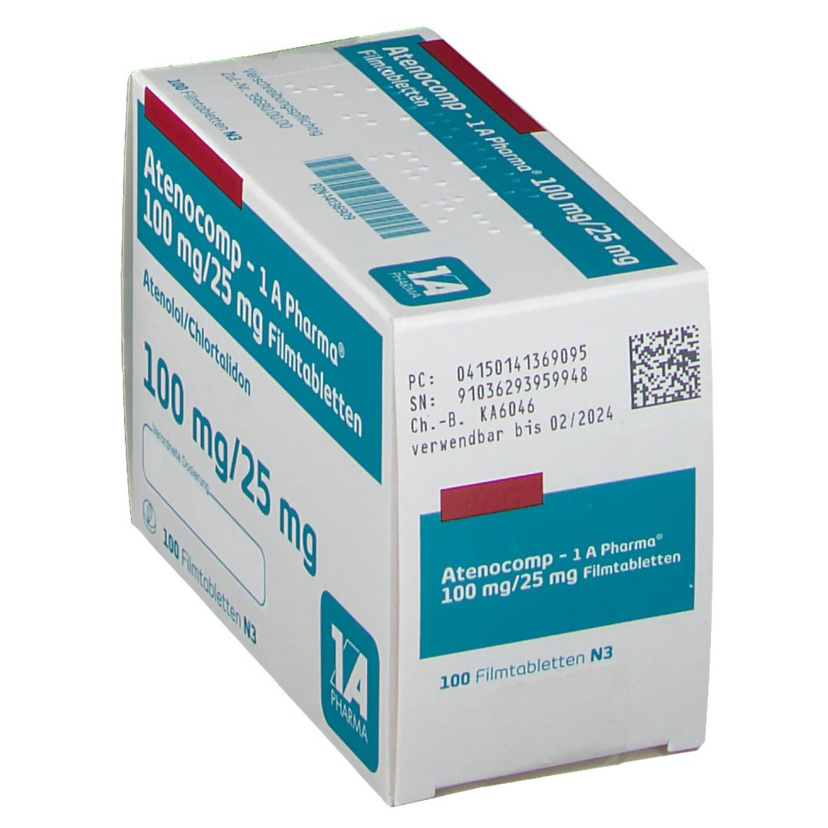 Atenocomp-1A Pharma 100 mg/25 mg Filmtabletten St