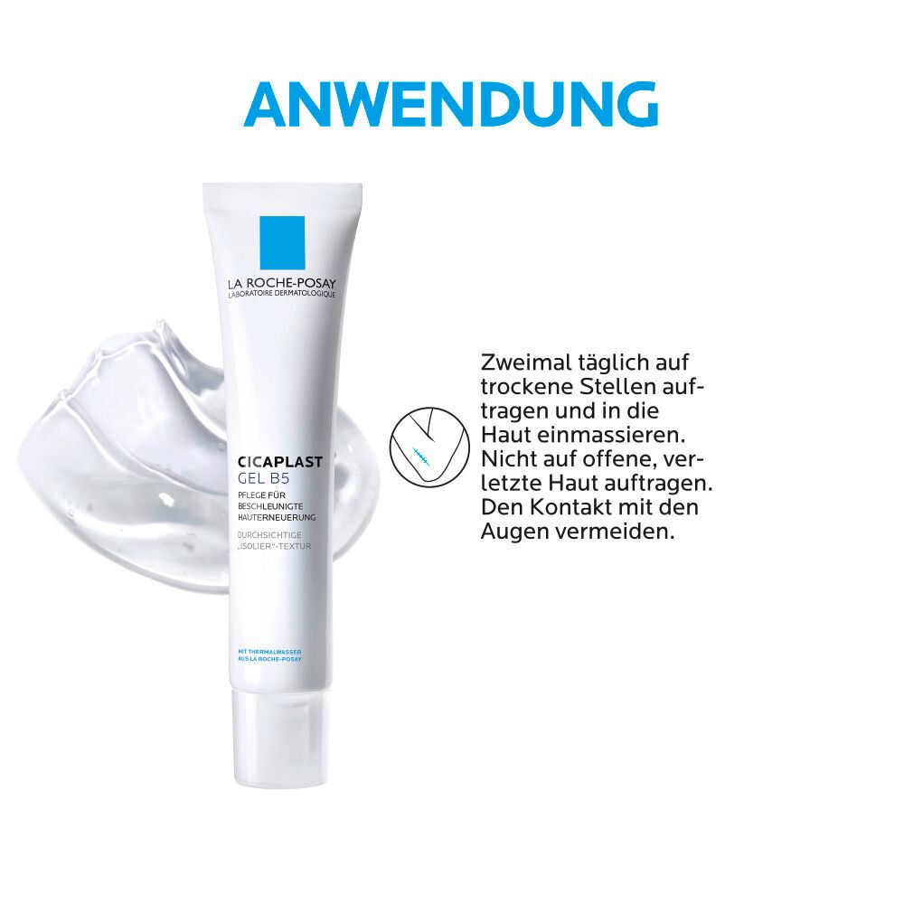 CICAPLAST GEL B5 Tube. Anwendung: Zweimal täglich auf trockene Stellen auftragen und einmassieren.