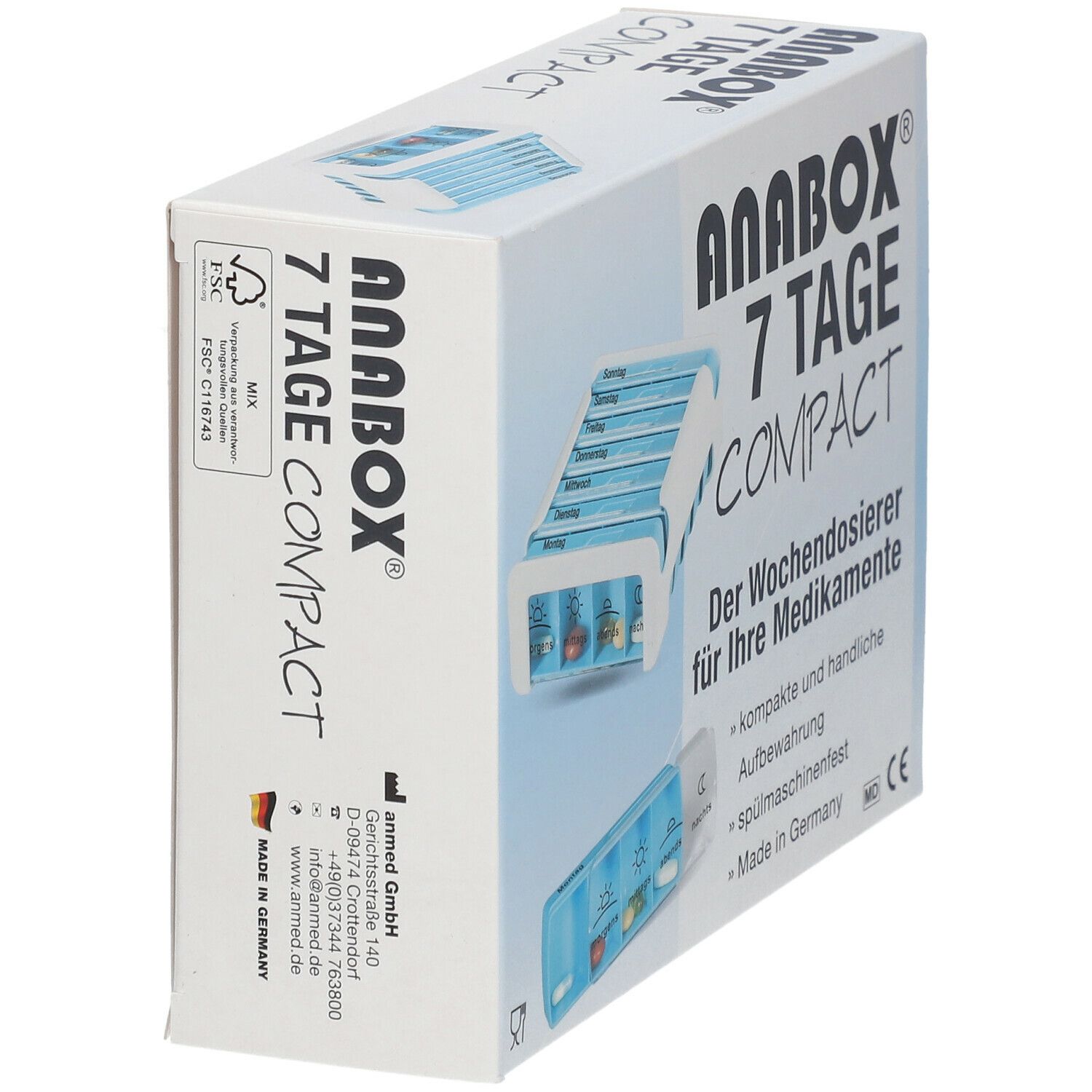 ANABOX® 7 Tage Compact blau/weiß