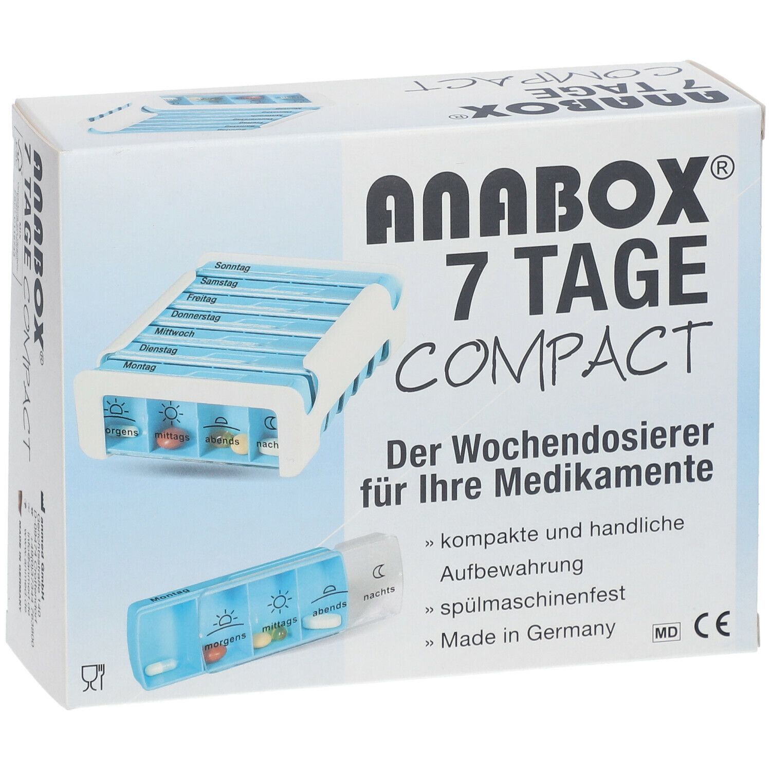 ANABOX® 7 Tage Compact blau/weiß