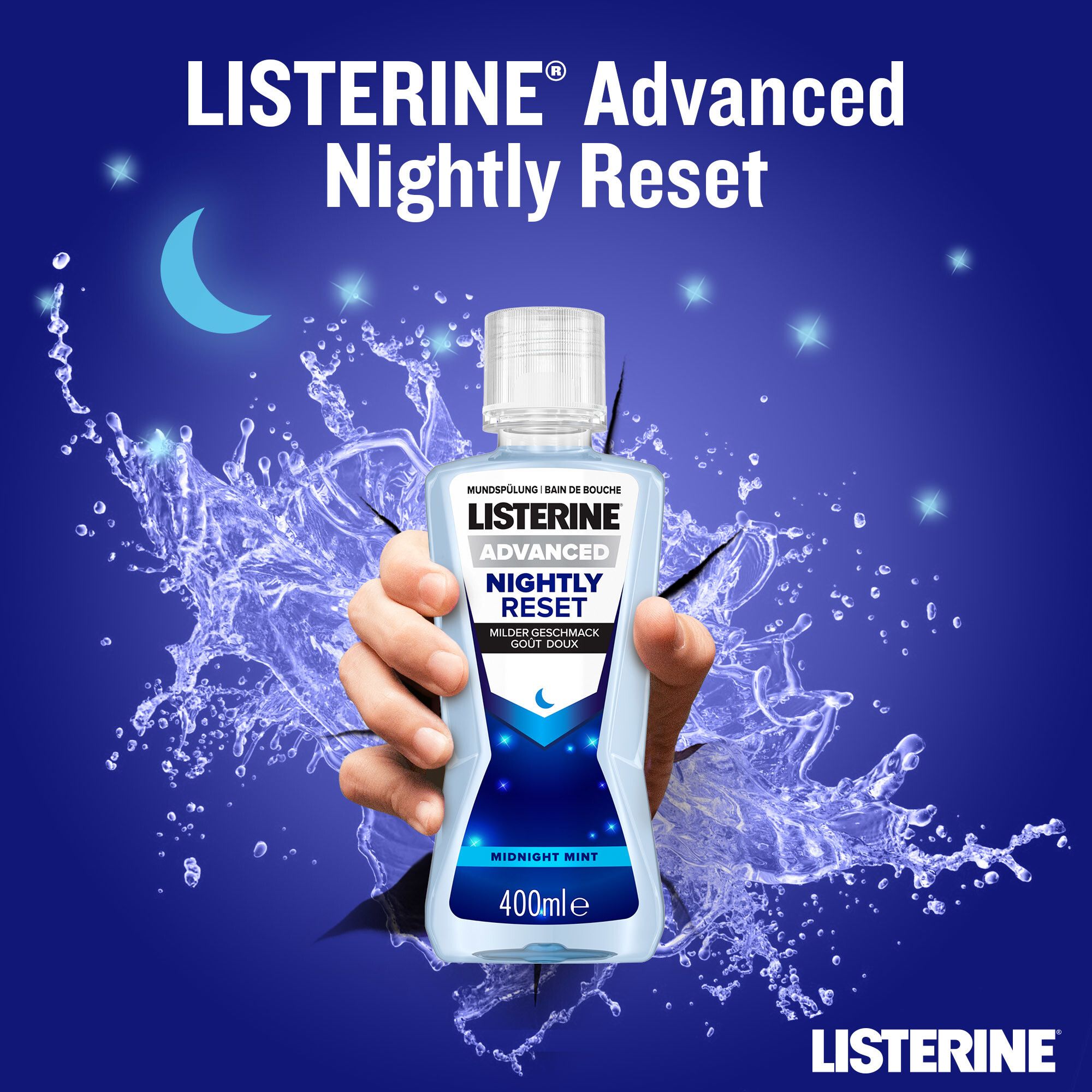 LISTERINE® Advanced Nightly Reset milder Geschmack