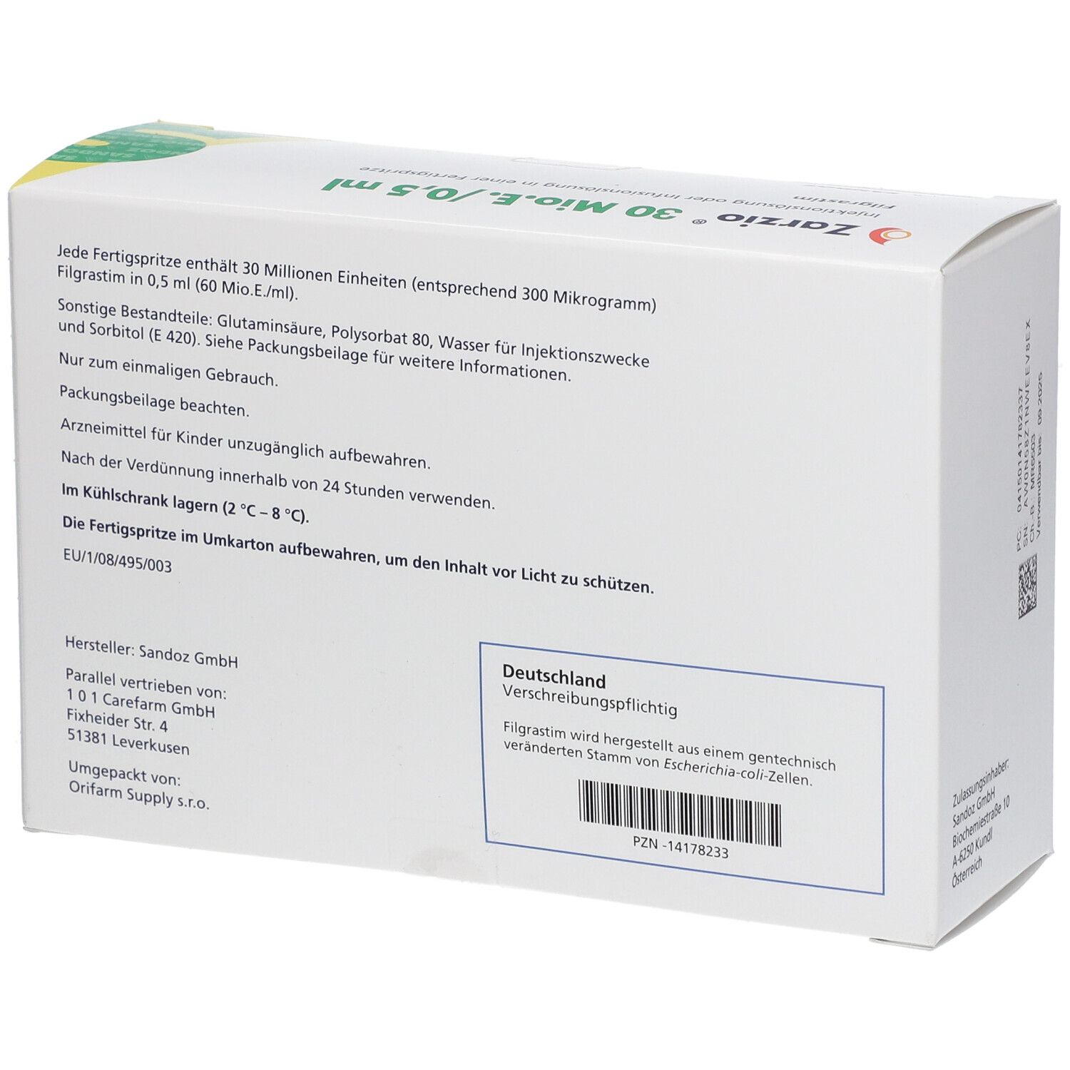 Zarzio® 30Mio.E./0.5Ml