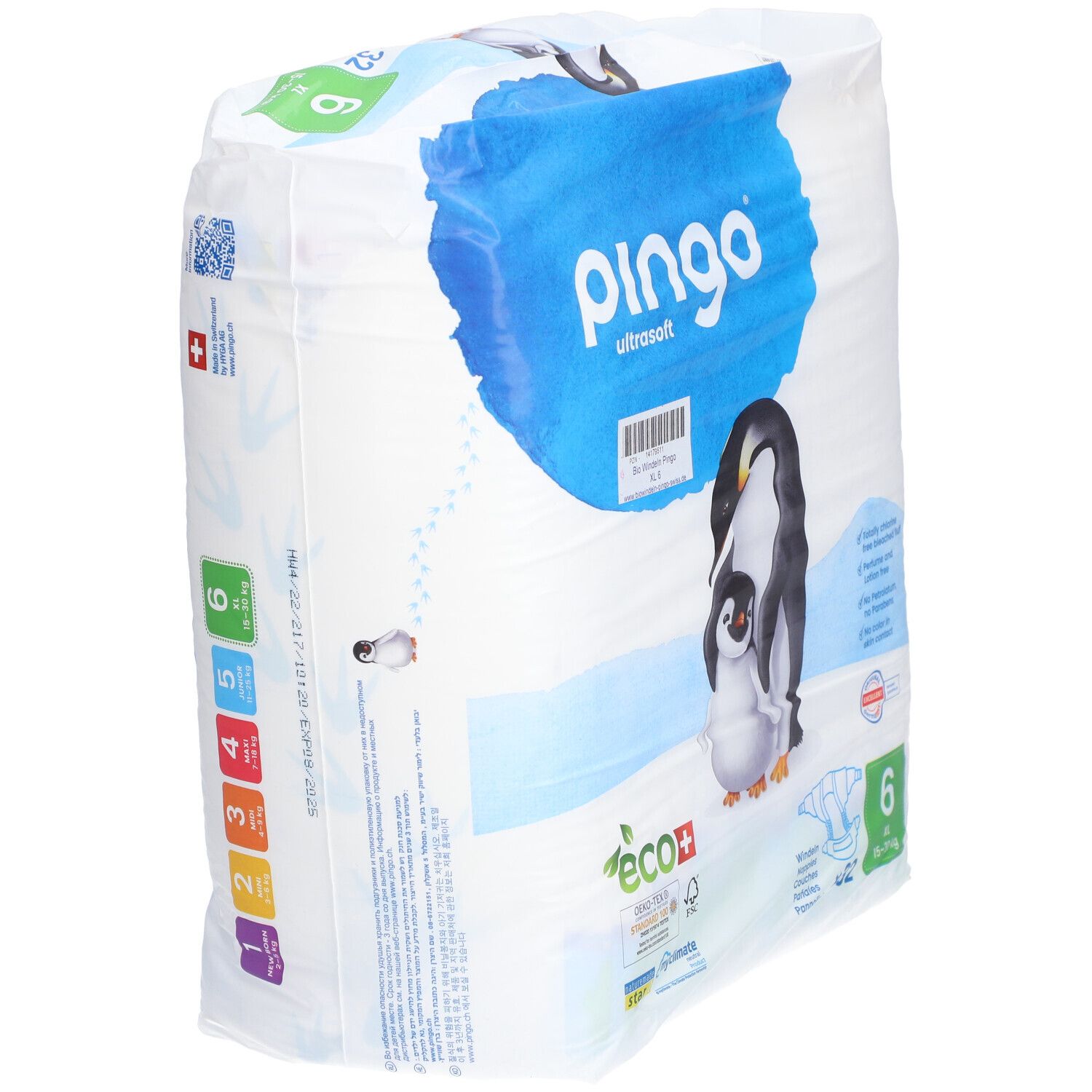 BIO Windeln XL 15-30 kg Pinguin Pingo Swiss 32 St