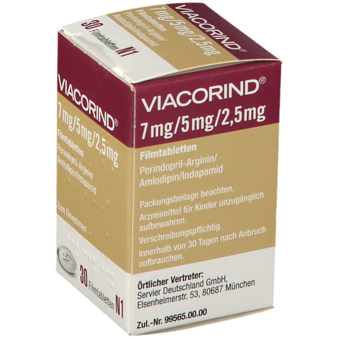 Viacorind 7 mg/5 mg/2,5 mg Filmtabletten 30 St