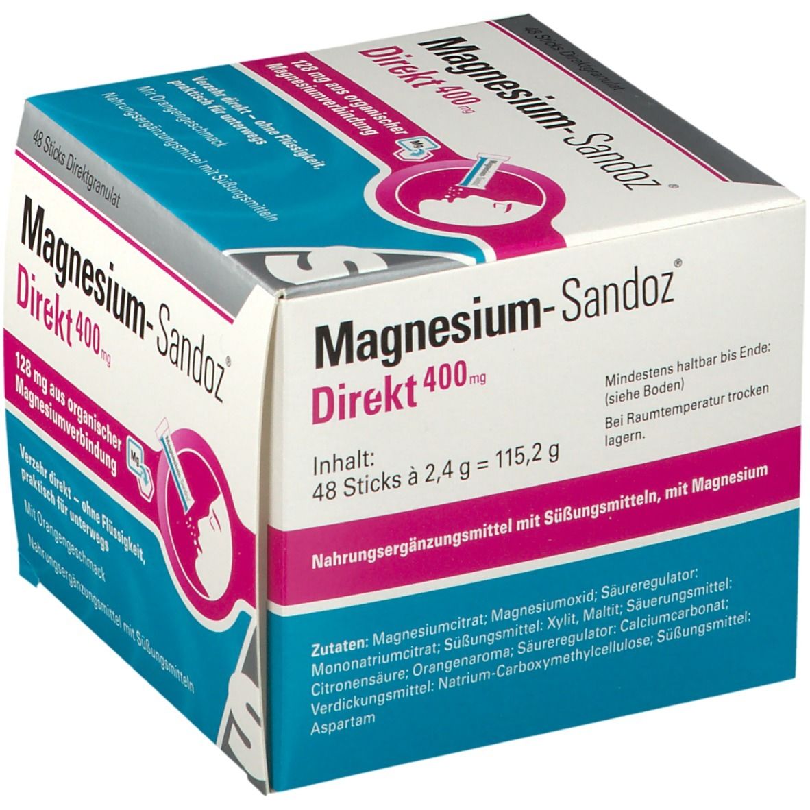 Magnesium Sandoz Direkt 400 mg Sticks 48 St Granulat