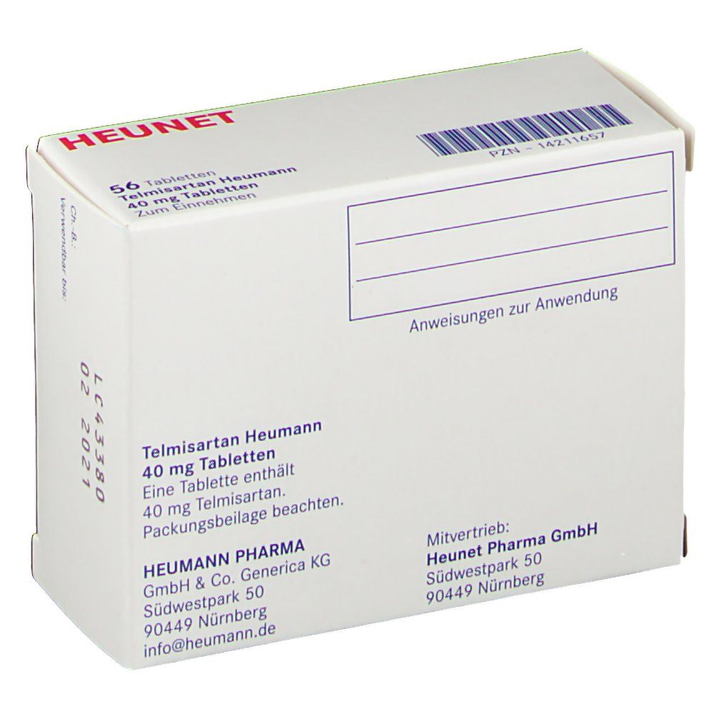 Telmisartan Heumann 40 mg Tabletten Heunet 56 St