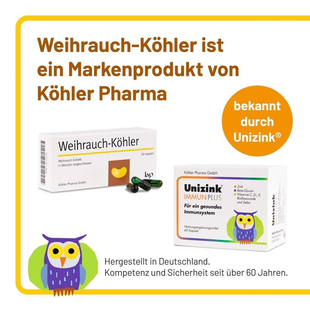Vergleich von Weiherauch-Köhler und Unizink Immun Plus. Text: Weiherauch-Köhler ist ein Markenprodukt.