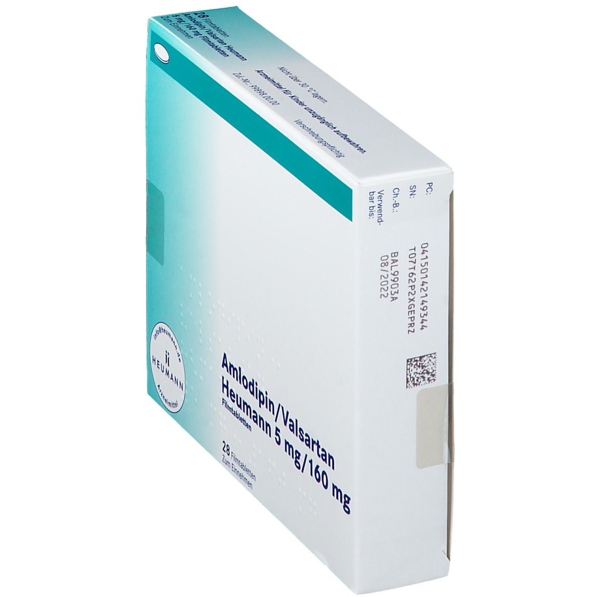 AMLODIPIN/Valsartan Heumann 5 mg/160 mg Filmtabl. 56 St Filmtabletten