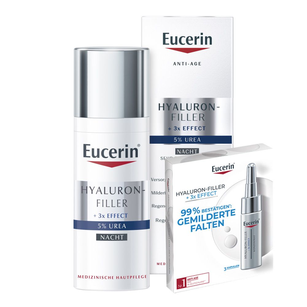Eucerin® HYALURON-FILLER 5% Urea Nachtpflege + Eucerin HYALURON-FILLER Intensiv-Maske in Geschenkbox GRATIS