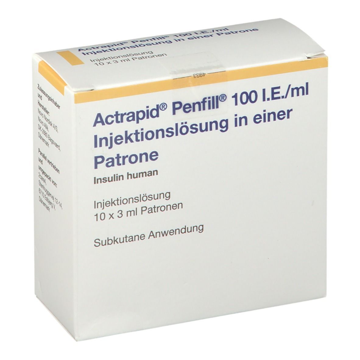 Actrapid® Penfill100I.E./Ml