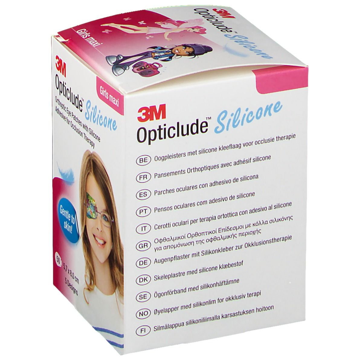 Opticlude 3M Silicone girls maxi 5,7x8 cm 2739Pg 50 St Pflaster