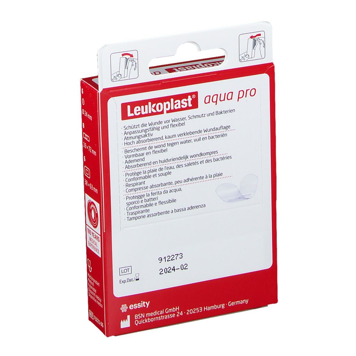 BSN Medical Leukoplast Aqua Pro - Cerotti Impermeabili 72x19 Cm - Confezione Da 10 Pezzi