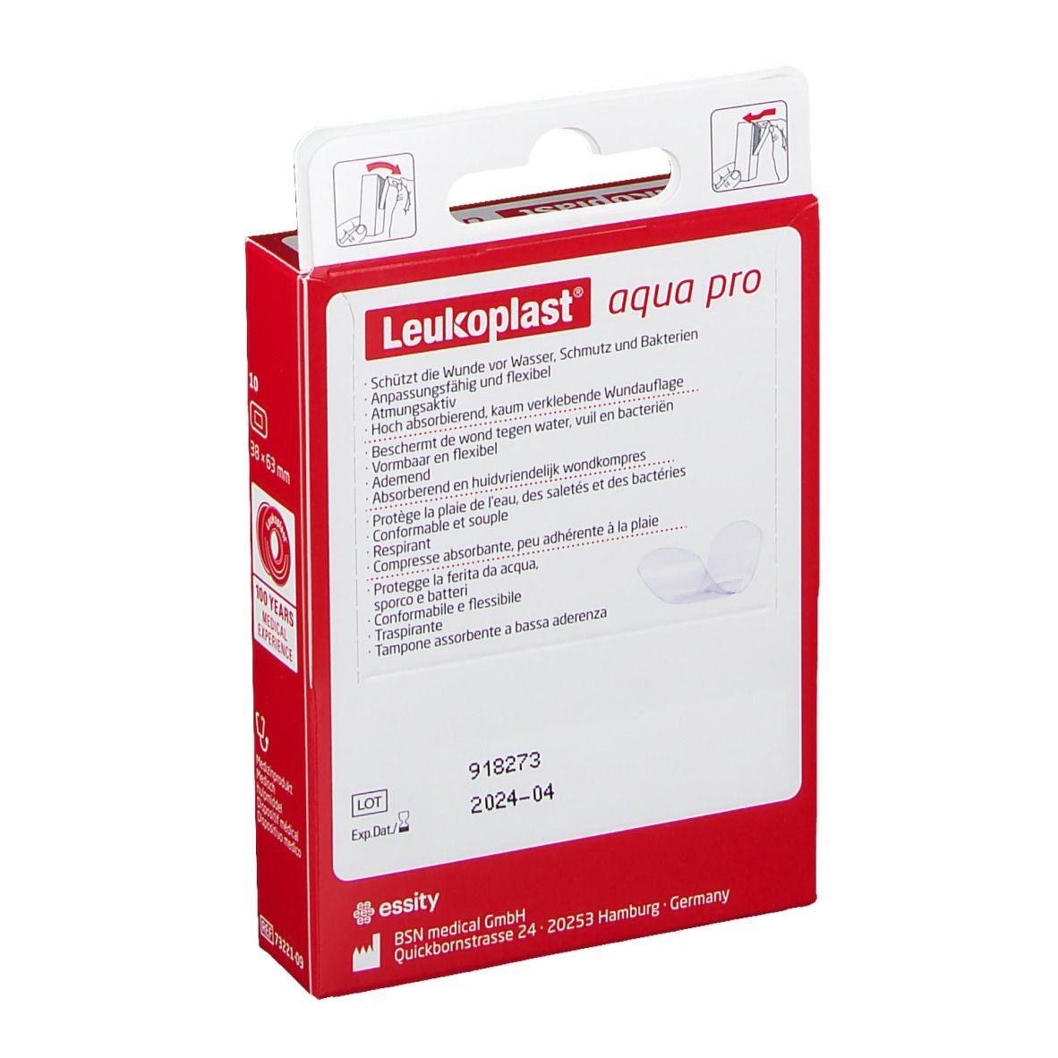 BSN Medical Leukoplast Aqua Pro Cerotti Impermeabili 72x19 Cm - Confezione Da 10 Pezzi, Protezione Per Pelle Sotto La Doccia - 2