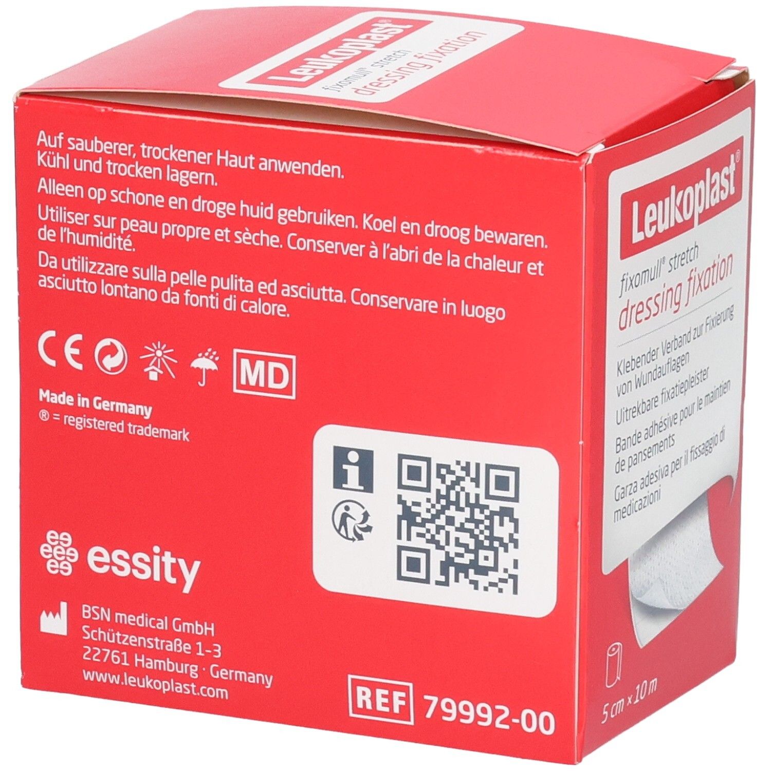 Leukoplast fixomull stretch dressing fixation, Klebeband zur Fixierung von Wundauflagen, 5 cm x 10 m.
