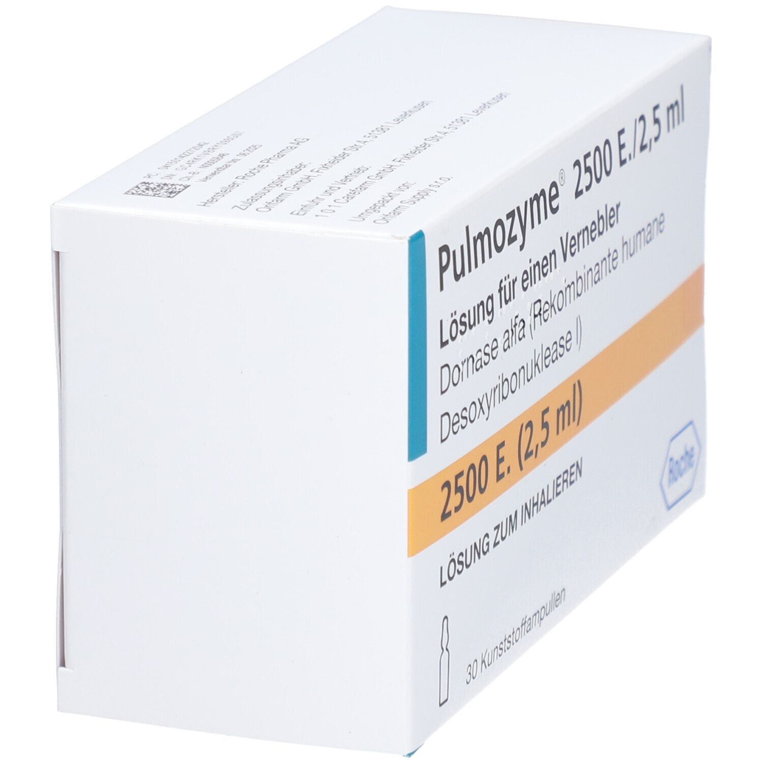 Pulmozyme 2.500 E./2,5 ml Lsg.f.Verneb.Kunsts.Amp. 30 St Lösung für einen Vernebler