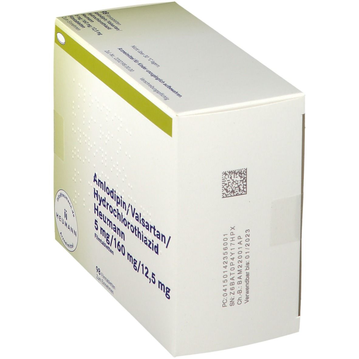 AMLODIPIN/Valsartan/HCT Heumann 5/160/12,5mg FTA 98 St Filmtabletten