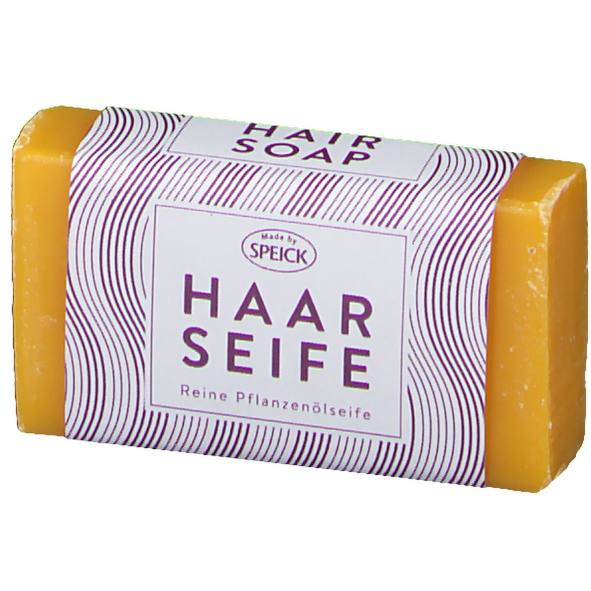 Speick Pflanzenöl Haarseife, reine Pflanzenölseife, 45g, leicht schräg von vorne.