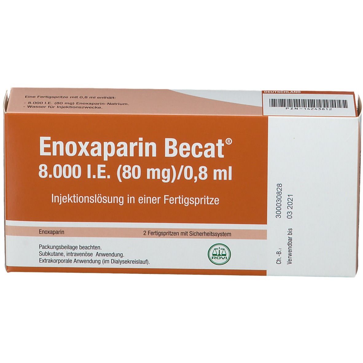 Enoxaparin Becat® 8.000 I.E. 80 mg/0,8 ml