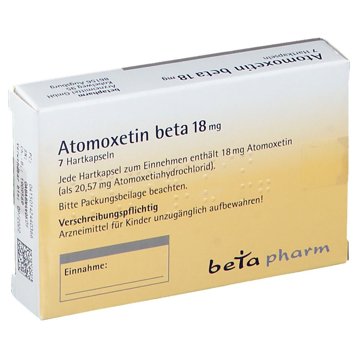 Atomoxetin beta 18 mg