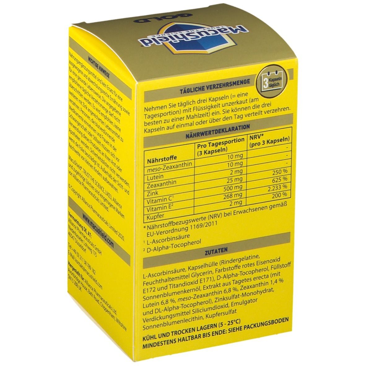 MacuShield® GOLD Montaspackung