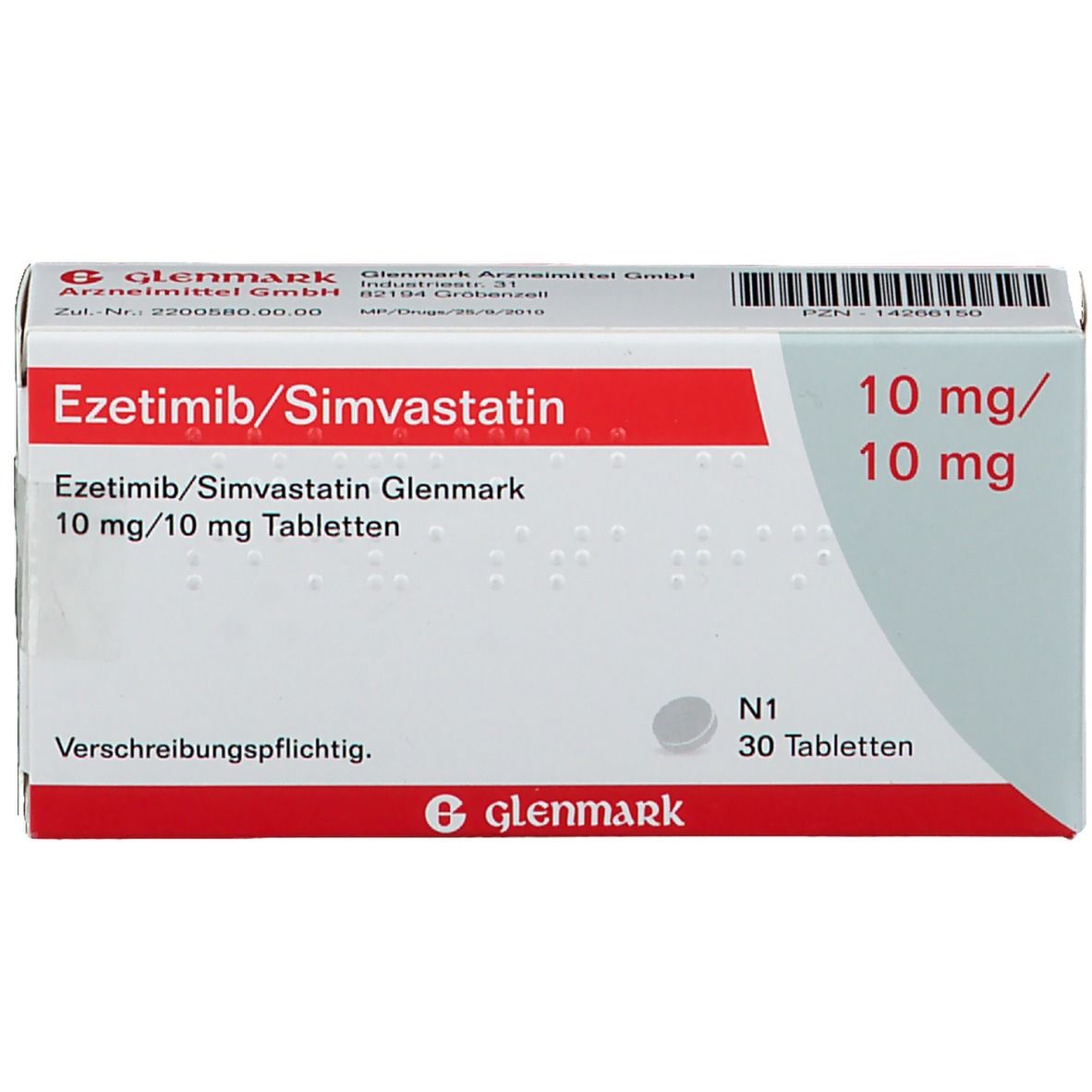 Ezetimib/Simvastatin Glenmark 10 mg/10 mg