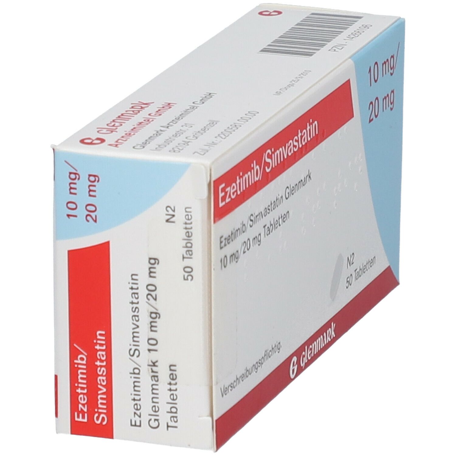 EZETIMIB/Simvastatin Glenmark 10 mg/20 mg Tabl. 50 St Tabletten