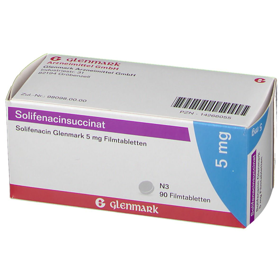 Solifenacin Glenmark 5 mg 90 St mit dem E-Rezept kaufen - Shop Apotheke