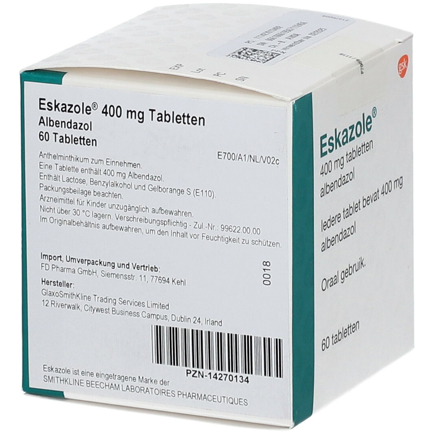 Eskazole 400 mg Tabletten 60 St