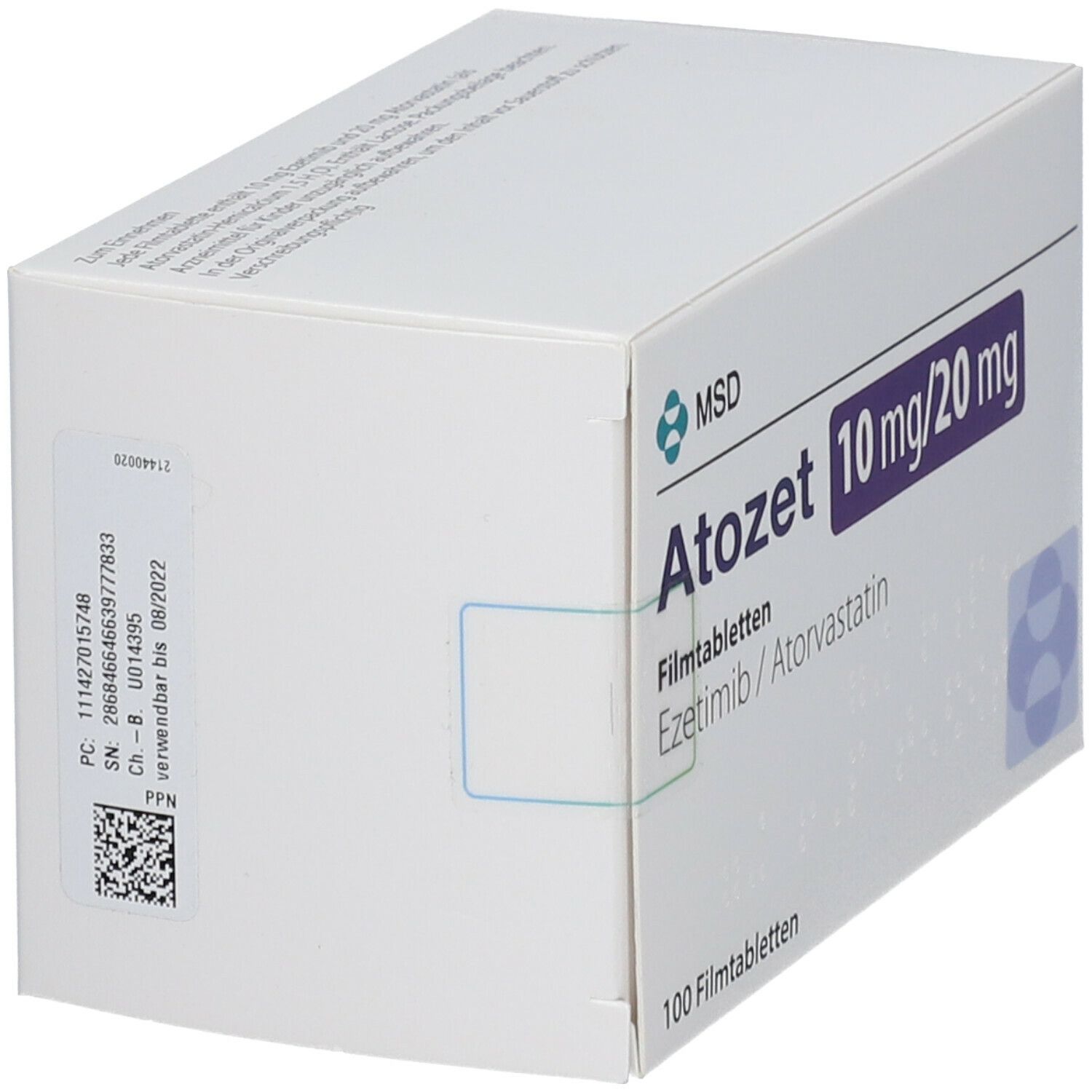 Atozet 10 mg/20 mg Filmtabletten 100 St