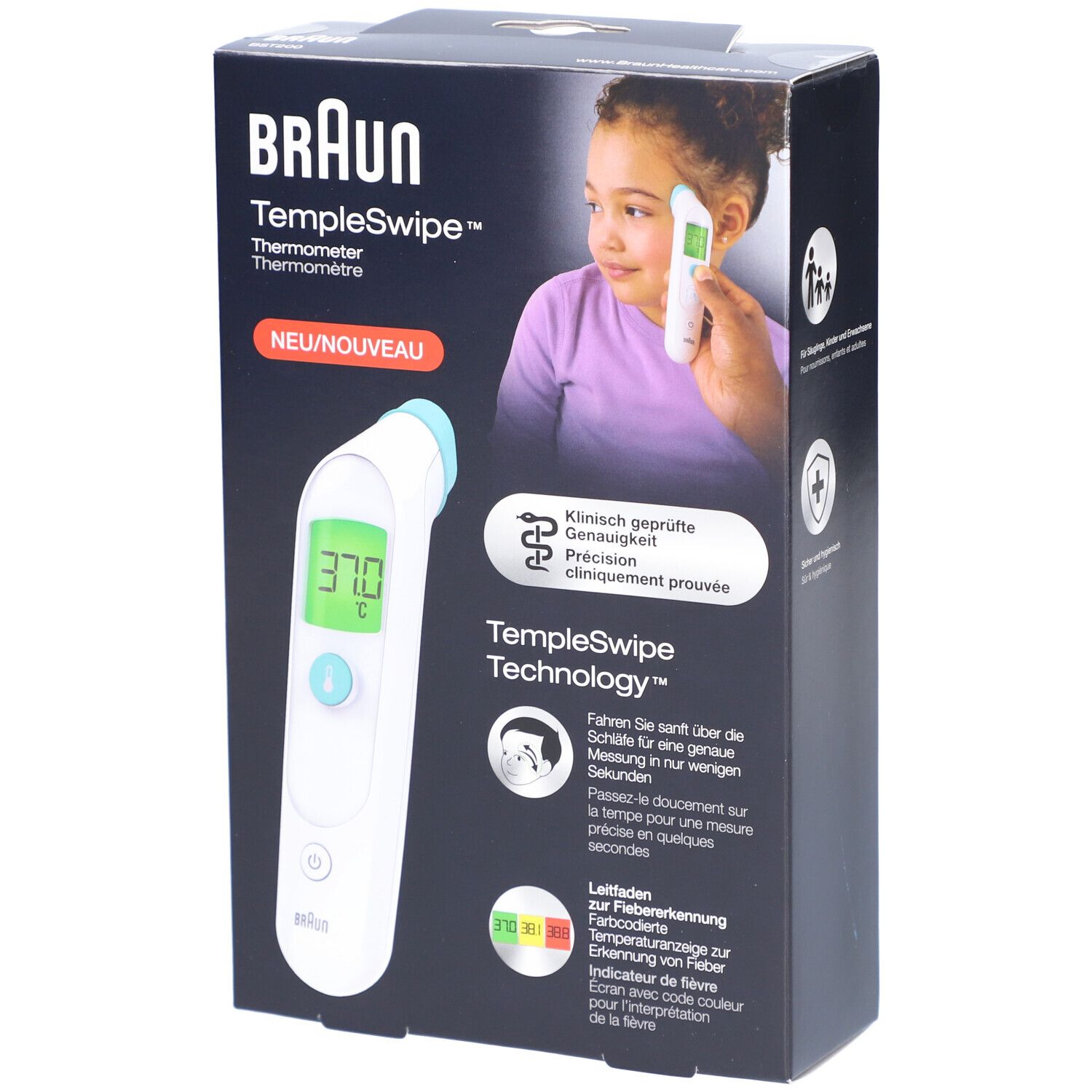 BRAUN Templeswipe Digitales Thermometer BST200