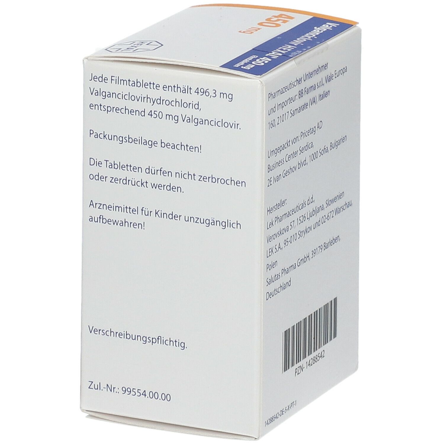 VALGANCICLOVIR HEXAL 450 mg Filmtabletten