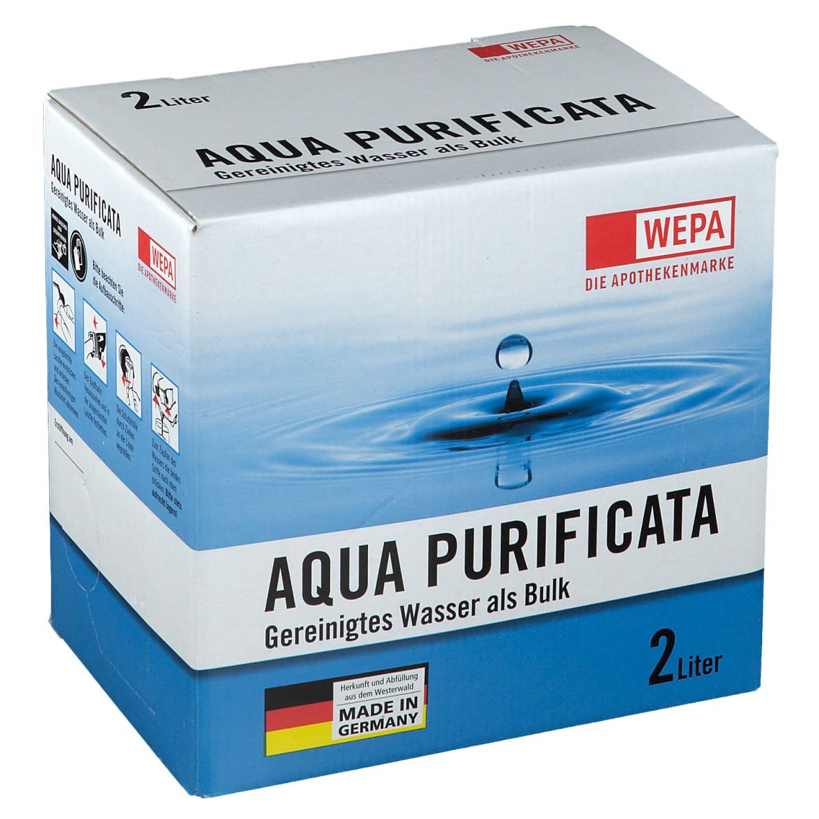 Destilliertes Wasser gereinigt Aqua purificata 1000ml - Brunnmatt Drogerie  Shop