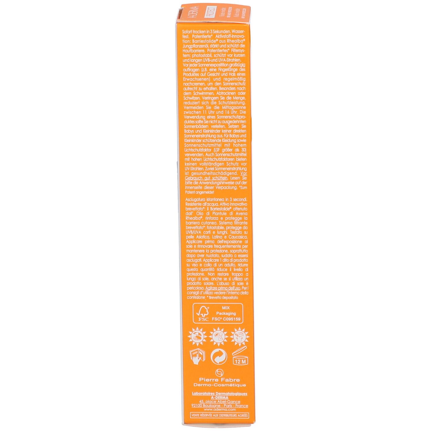 A-Derma Protect AC mattierender Fluid, SPF 50+, 40 ml. Für fettige, zu Akne neigende Haut.