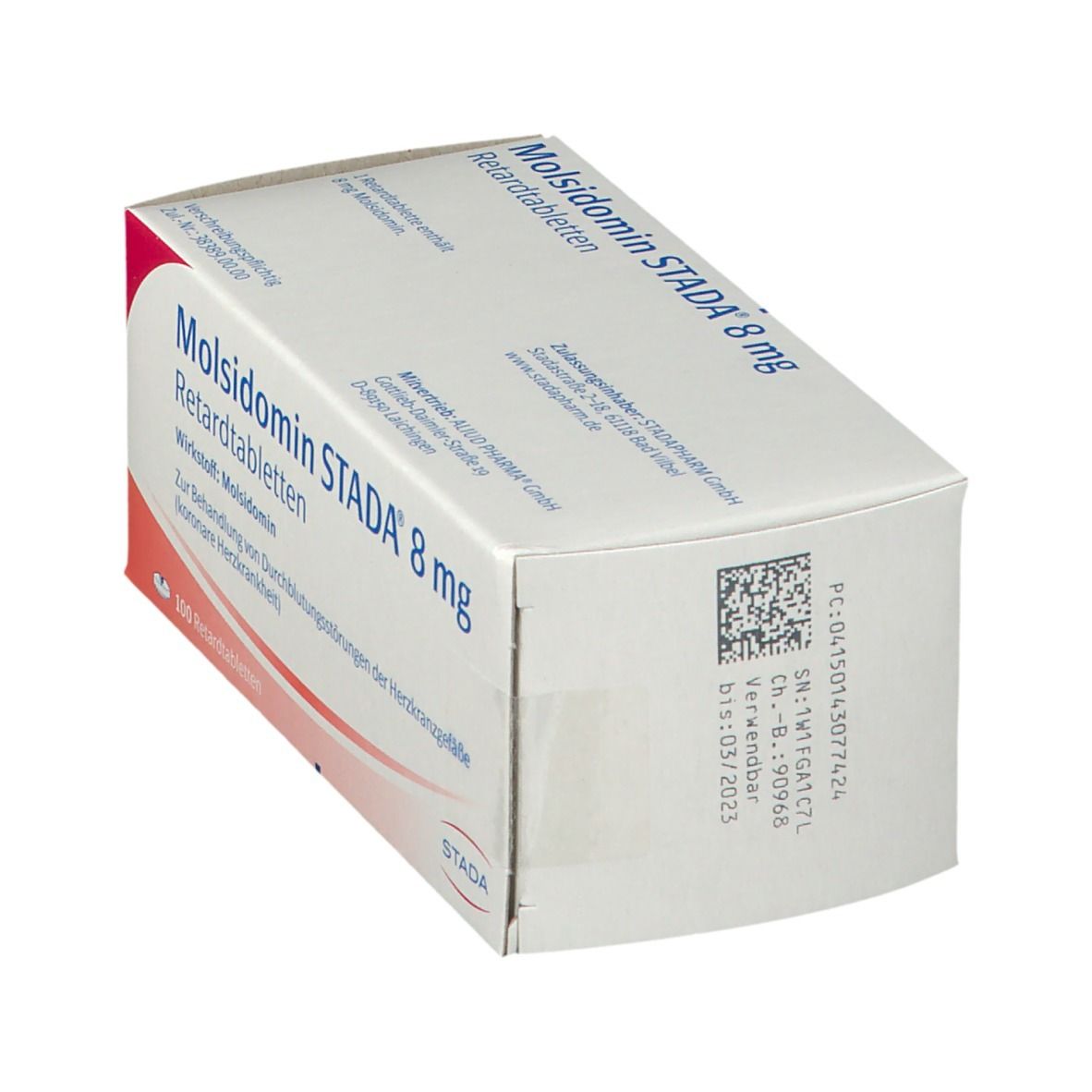 Molsidomin Stada 8 mg Retardtabletten 100 St Retard-Tabletten