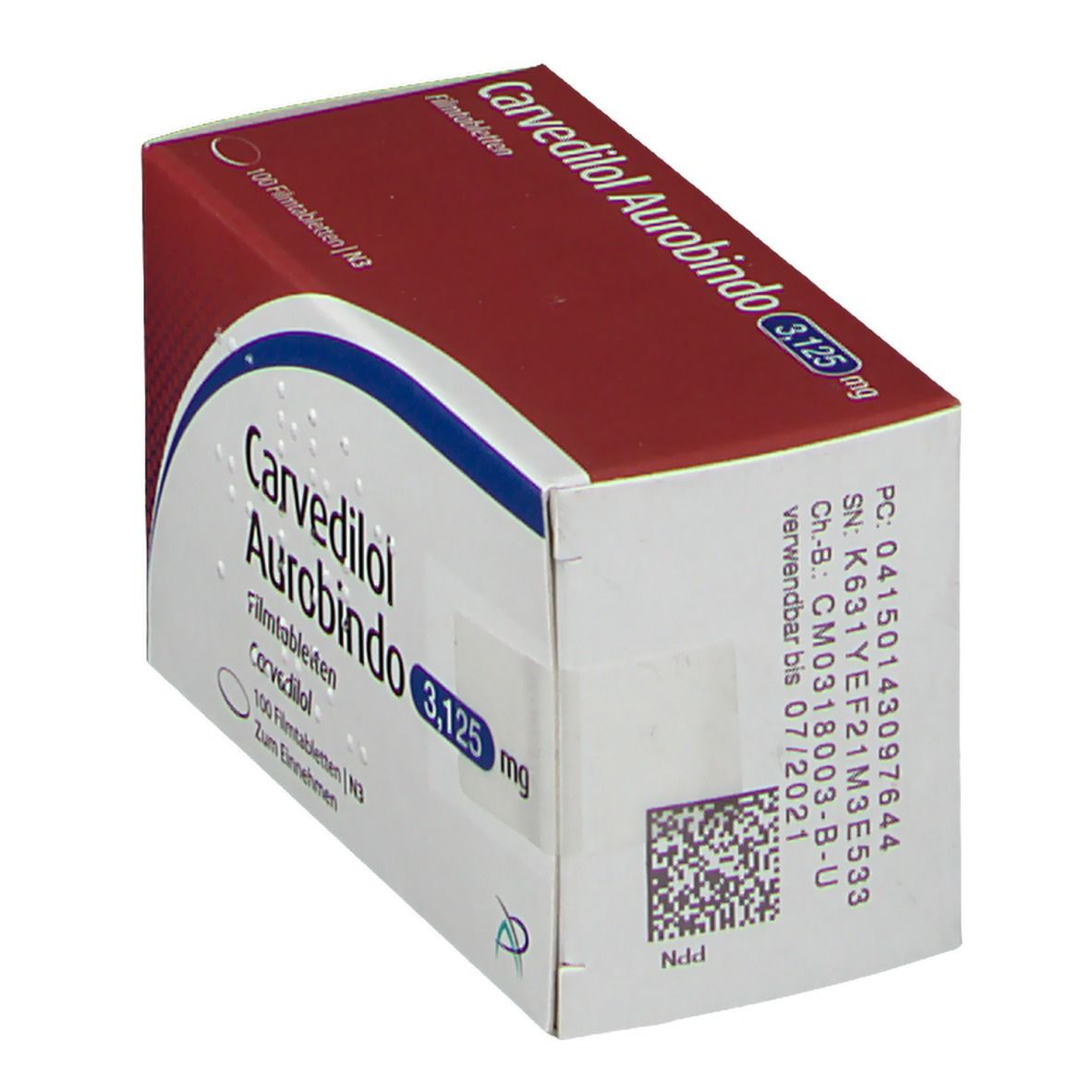 Carvedilol Aurobindo 3,125 mg Filmtabletten 100 St