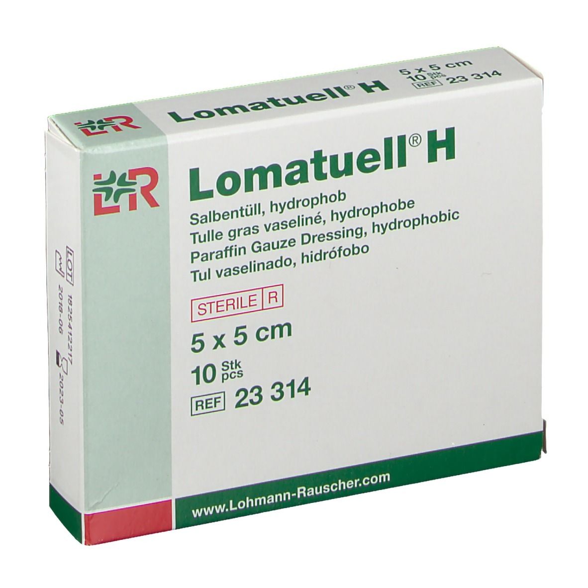 Lomatuell H Salbentüll 5x5 cm steril 10 St Verband