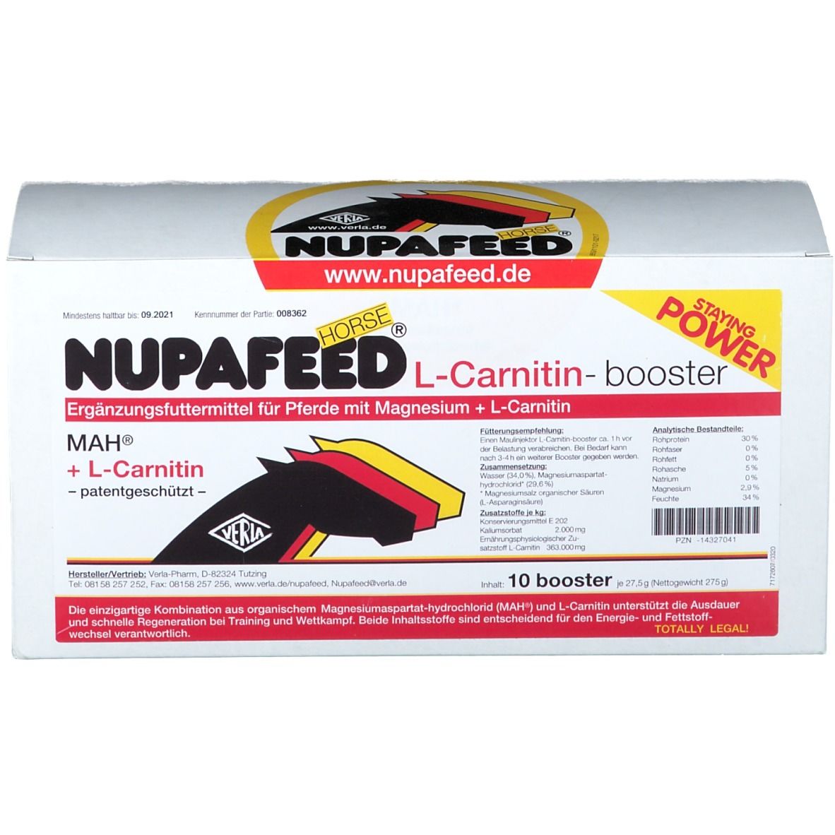 Nupafeed Horse L-Carnitin booster Paste f.Pferde 10x27,5 g