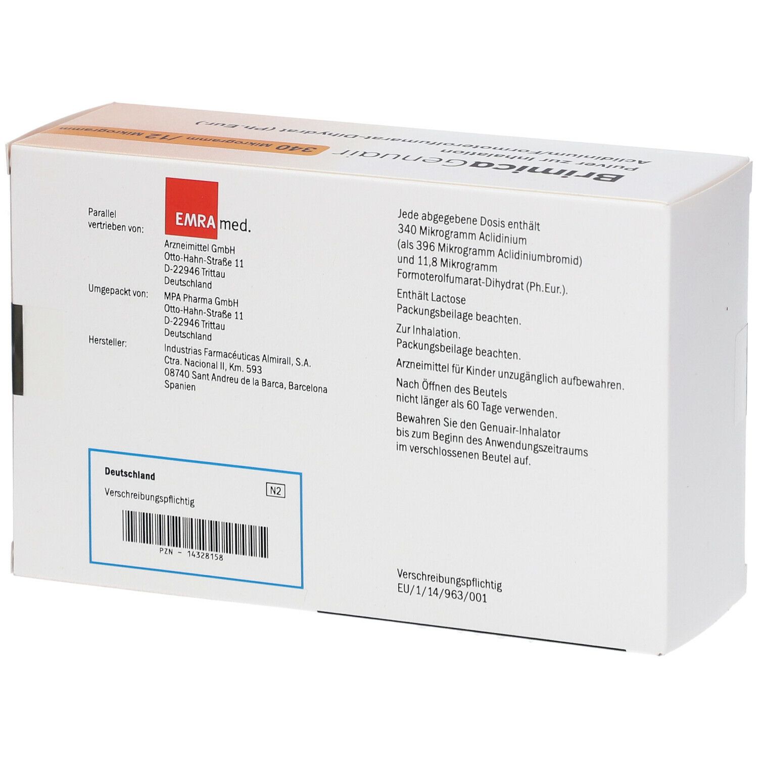 Brimica Genuair 340 µg/12 µg