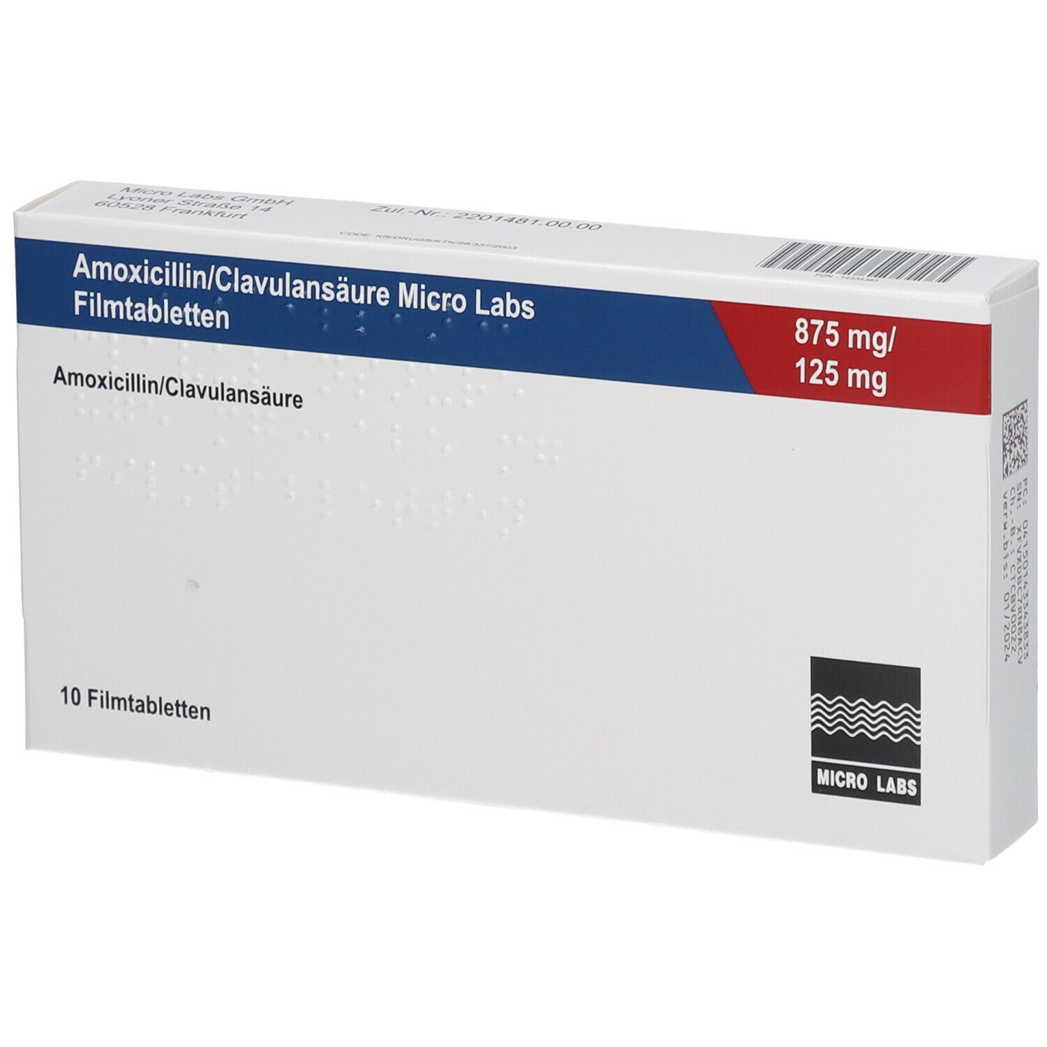 AMOXICILLIN/Clavulansäure Micro La.875mg/125mg FTA 24 St Filmtabletten