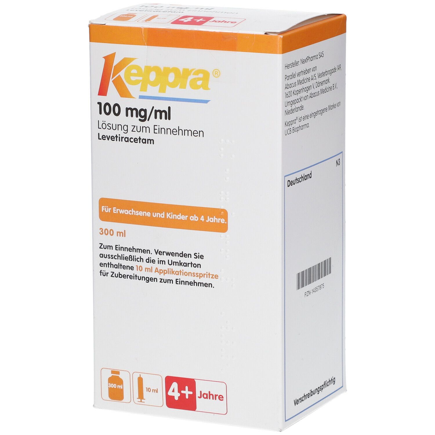 Keppra® 100Mg/Ml 10MlDosP