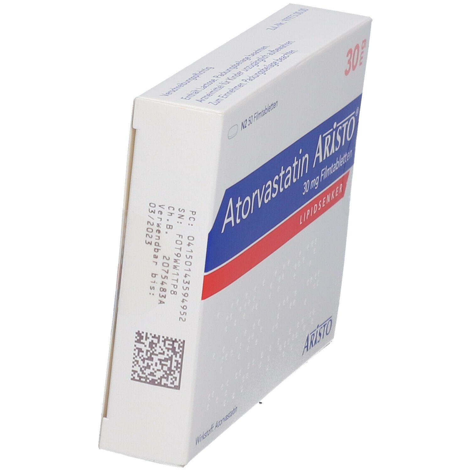 Atorvastatin Aristo 30 mg Filmtabletten 50 St