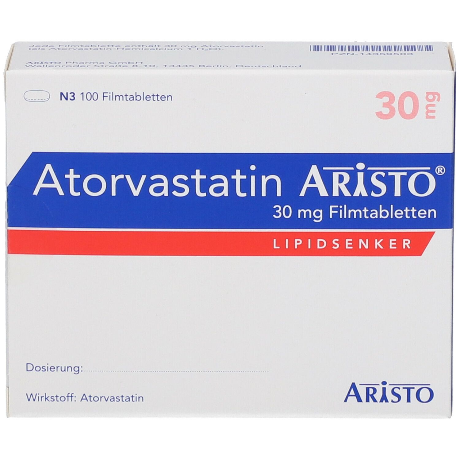 Atorvastatin Aristo® 30 mg